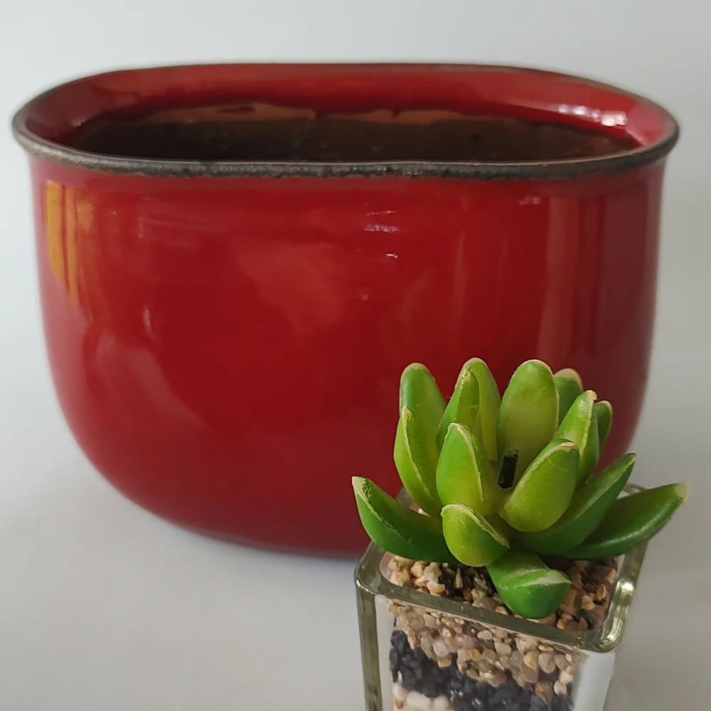 Vase Ceramic Decorative For Artificial Flowers Color Terracotta Shiny Heavy New